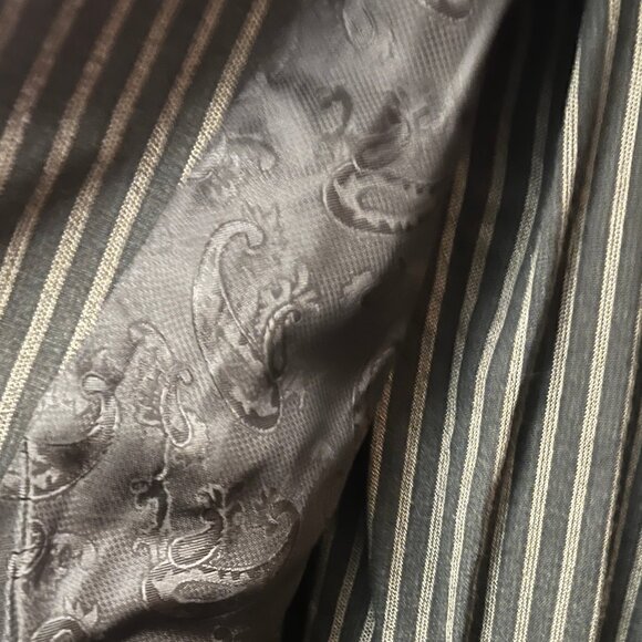 Franco Mirabelli Pinstripe Wool Suit Set - Charcoal Grey - Size 12 - Picture 7 of 10